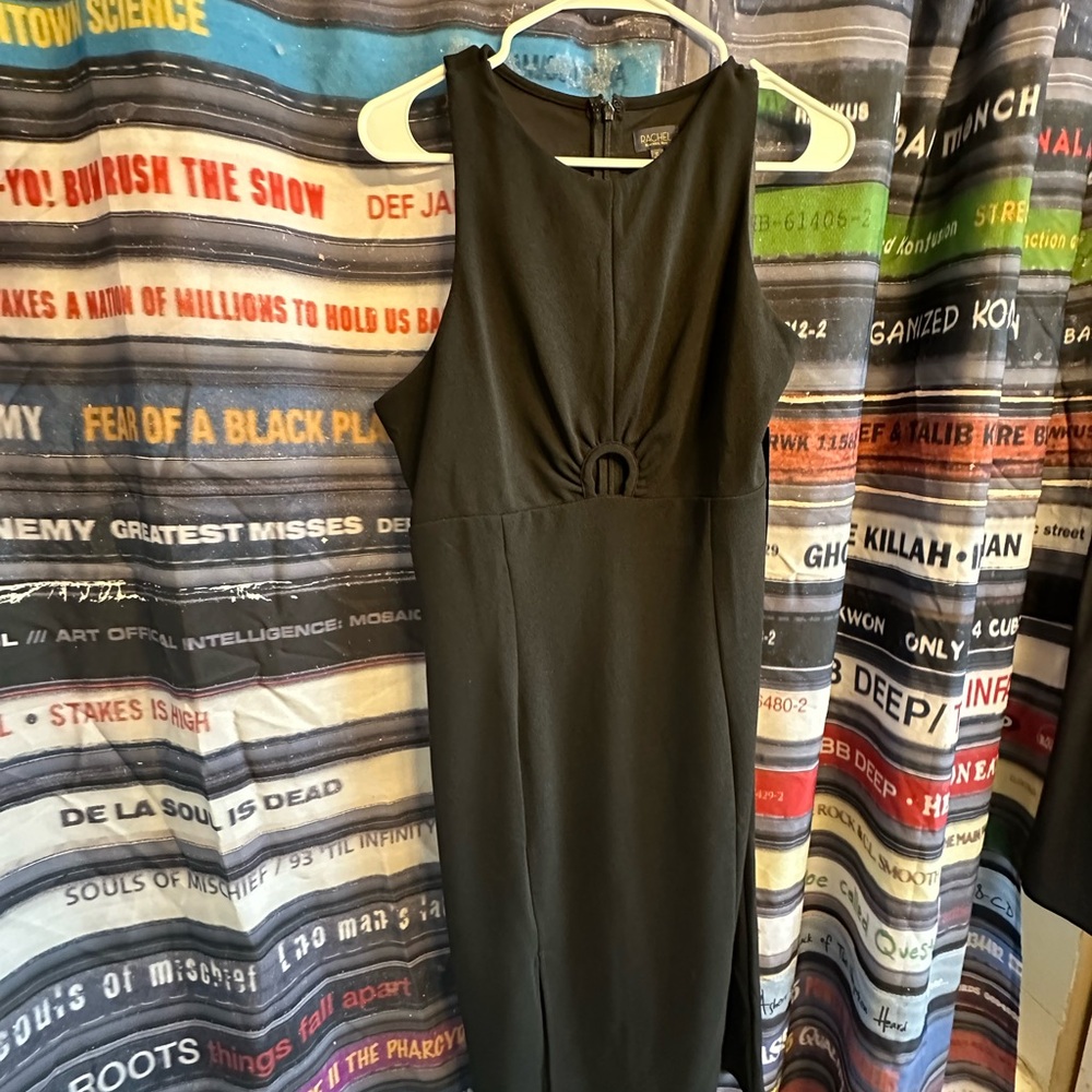 CLOSET CLOSING RACHEL ROY Elegant Black Sleeveless Keyhole Midi Dress
